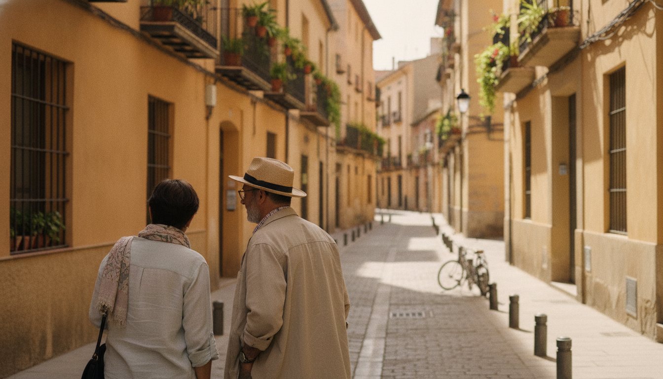 A conversation on a Valencia street